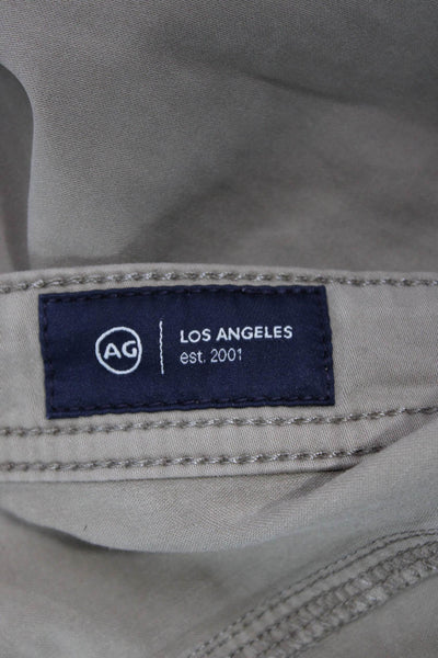 AG Adriano Goldschmied Mens Chino Khakis Beige Cropped Ankle Button Size 34