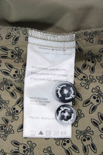 Psycho Bunny Mens Chinos Beige Cotton Blend Skull Size 33