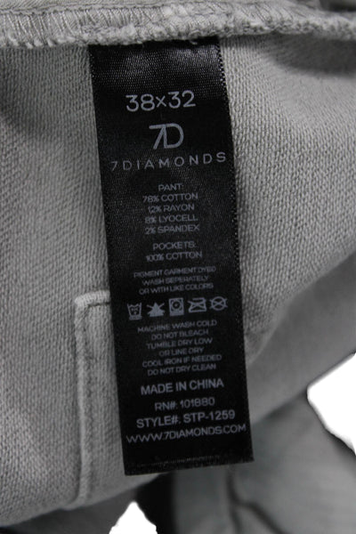 7 Diamonds Mens Gray Chino Khakis Big Tall Button Fly Size 38