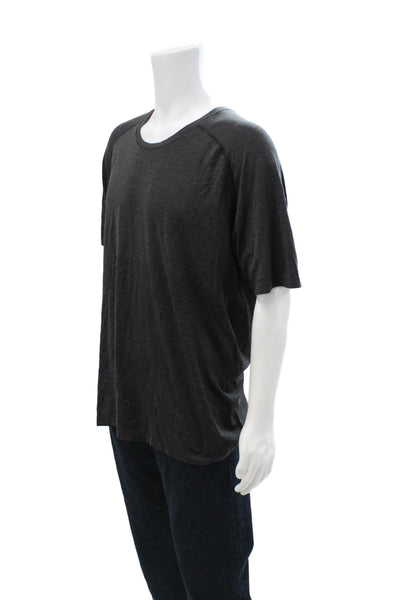 Lululemon Mens Dark Gray Crew Neck Short Sleeve Poly Spandex T-Shirt Size 2XL