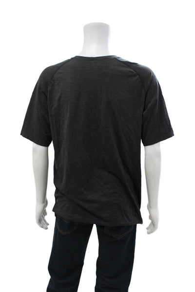 Lululemon Mens Dark Gray Crew Neck Short Sleeve Poly Spandex T-Shirt Size 2XL