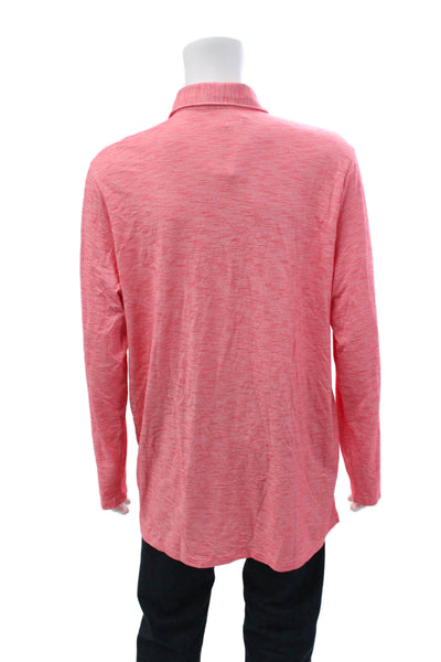 Criquet Mens Collar Long Sleeve Polo Shirt Red Size XXL