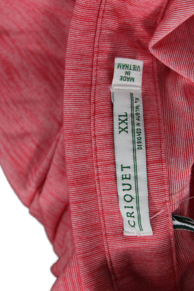 Criquet Mens Collar Long Sleeve Polo Shirt Red Size XXL