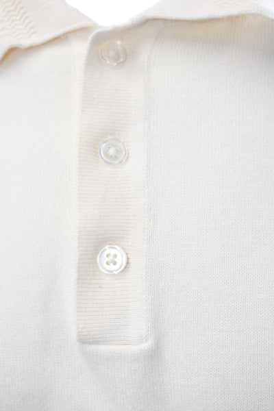 Paul Fredrick Mens Cotton Collar Short Sleeve Polo Shirt White Size XXL