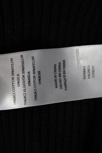 Rails Unisex Pullover Sweater Black Collared Long Sleeve Classic Size 2XS
