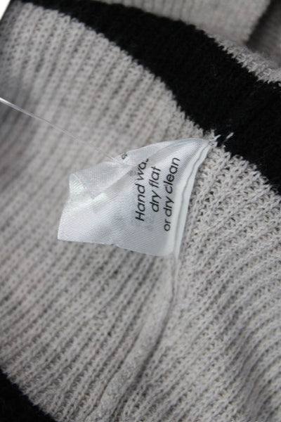 L T Unisex Beige Striped V-Neck Pullover 95% Cotton 5% Cashmere Size XS