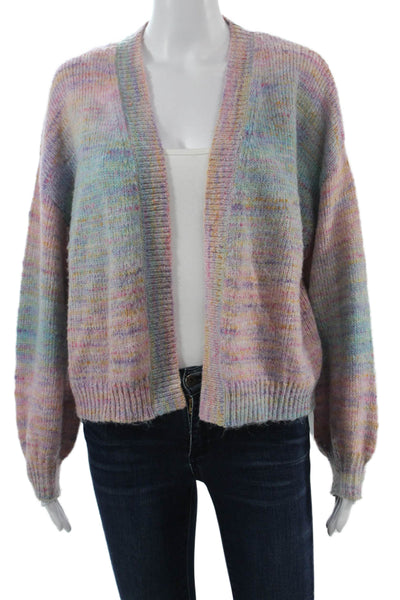 525 Unisex Cardigan Light Blue V Neck Long Sleeve Size XS