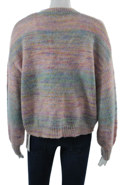 525 Unisex Cardigan Light Blue V Neck Long Sleeve Size XS