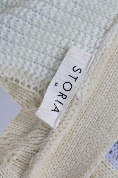 Storia Unisex Beige V-Neck Cardigan Button 100% Acrylic Long Sleeve Size M