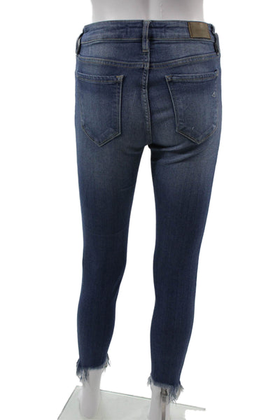 Hidden Women Ankle Skinny Jeans Dark Blue Mid Rise Grunge Size 27