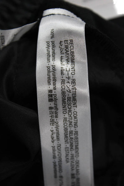 Zara Unisex Jogger Pants Black Drawstring PU Biker Size M