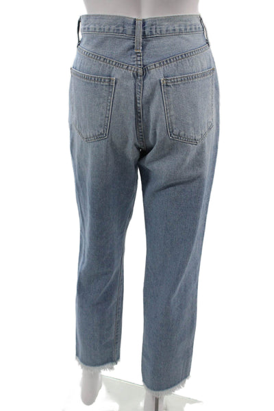 Just Black Denim Women Boyfriend Cropped Jeans Light Blue Mid Rise Size 28