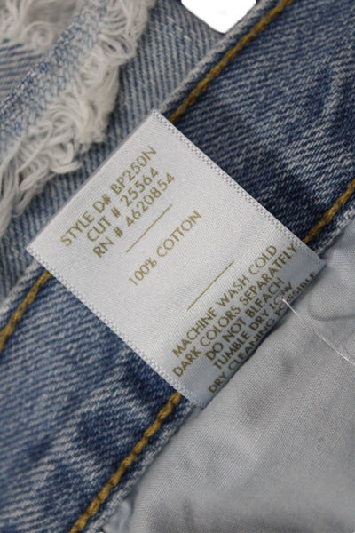 Just Black Denim Women Boyfriend Cropped Jeans Light Blue Mid Rise Size 28