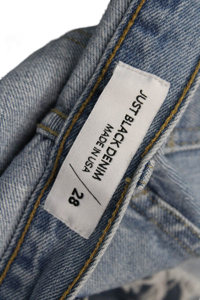 Just Black Denim Women Boyfriend Cropped Jeans Light Blue Mid Rise Size 28
