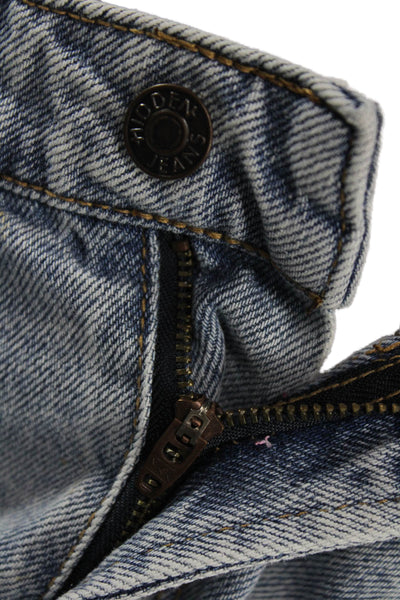 Hidden Unisex Blue Cotton 90s Shorts Button Closure Size L