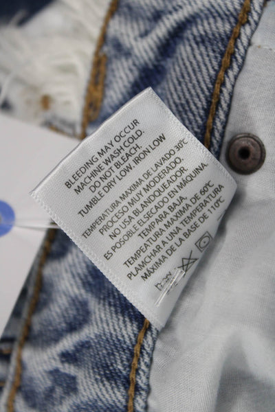 Hidden Unisex Blue Cotton 90s Shorts Button Closure Size L