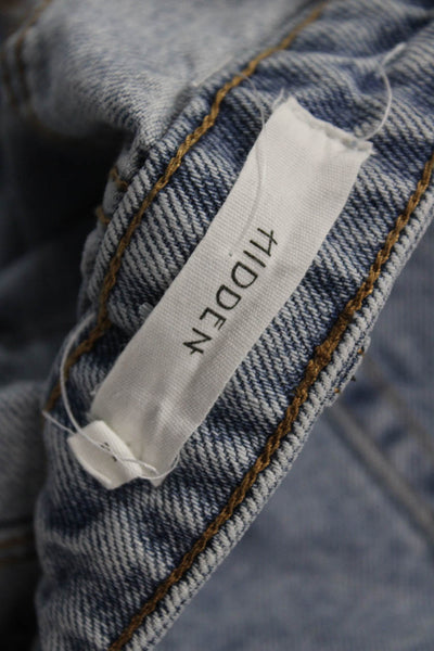 Hidden Unisex Blue Cotton 90s Shorts Button Closure Size L
