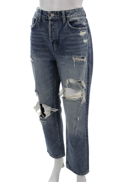 Vervet Womens Boyfriend Cropped Jeans Blue Mid Rise Inseam 28 Size 27