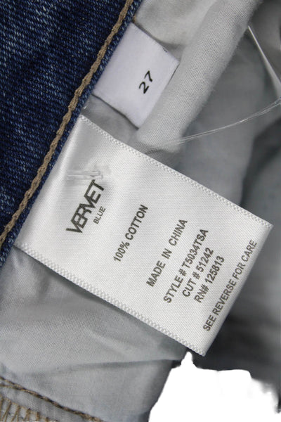 Vervet Womens Boyfriend Cropped Jeans Blue Mid Rise Inseam 28 Size 27