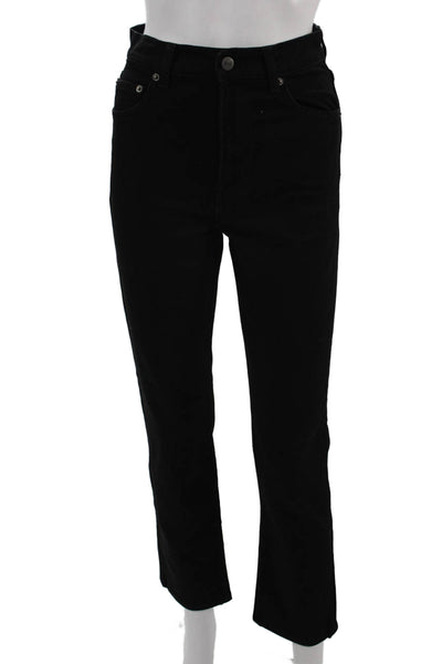 Reformation Womens Black Straight Ankle Jeans High Waist Size 24