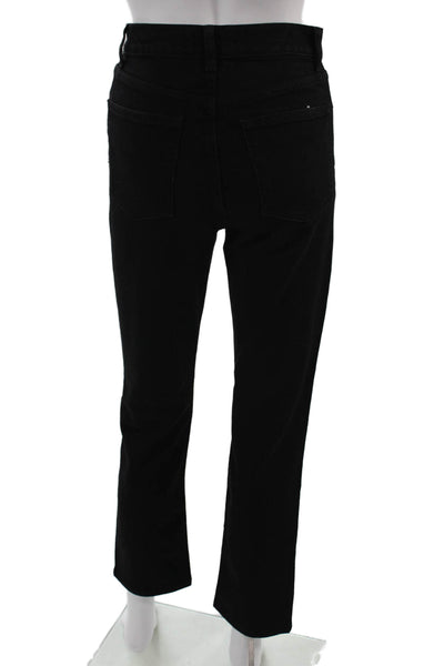 Reformation Womens Black Straight Ankle Jeans High Waist Size 24
