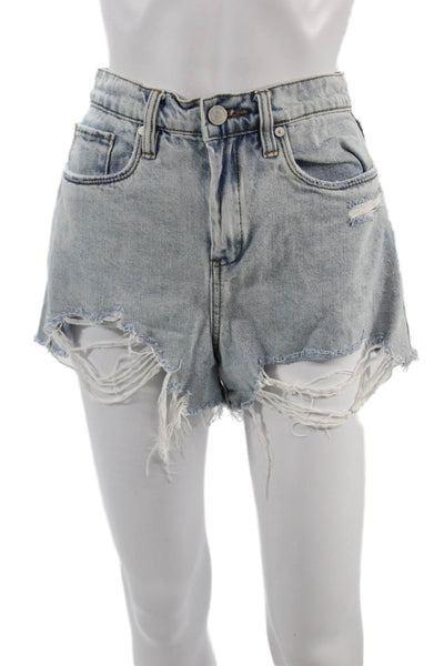 BLANKNYC Unisex Light Blue Cotton Button Grunge Shorts Size 28