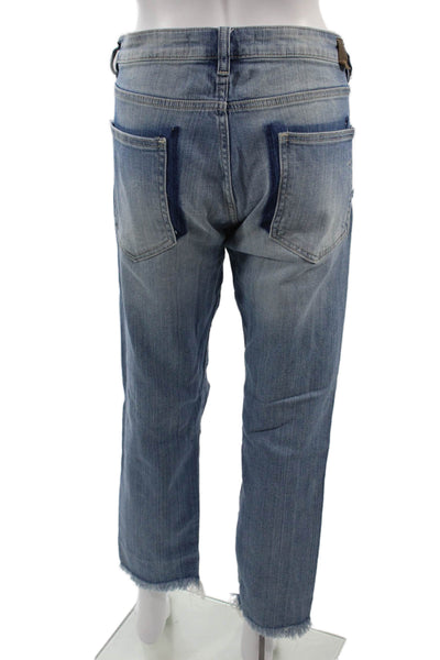 Hidden Jeans Womens Boyfriend Cropped Jeans Blue Mid Rise 100% Cotton Size 29