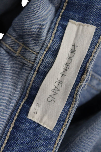 Hidden Jeans Womens Boyfriend Cropped Jeans Blue Mid Rise 100% Cotton Size 29