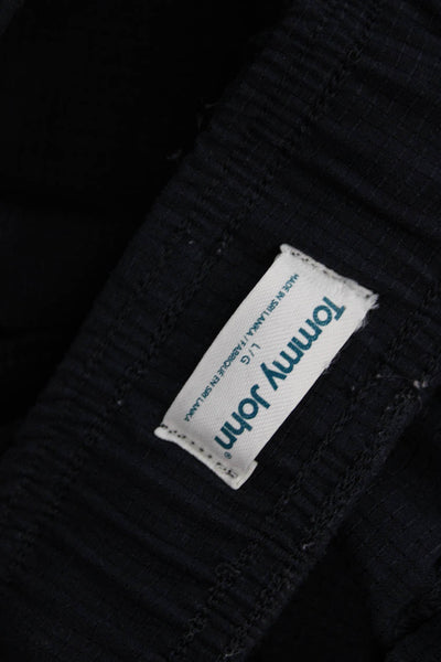 Tommy John Mens Sweatpants Dark Blue Zip Polyester Spandex Size L