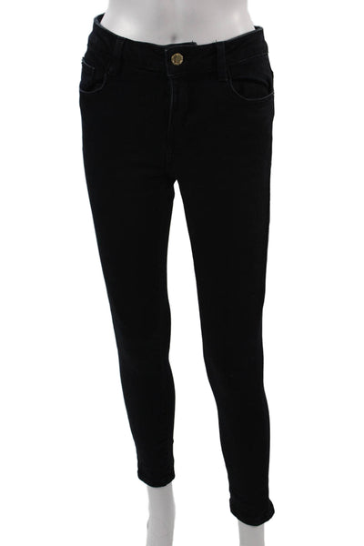 Zara Women Ankle Skinny Black Cotton Elastane Jeans Size 6