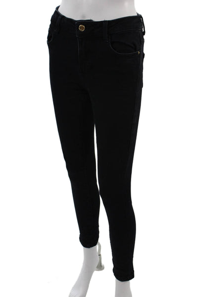 Zara Women Ankle Skinny Black Cotton Elastane Jeans Size 6