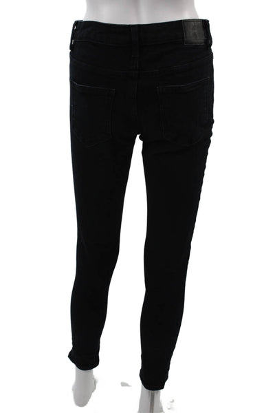 Zara Women Ankle Skinny Black Cotton Elastane Jeans Size 6