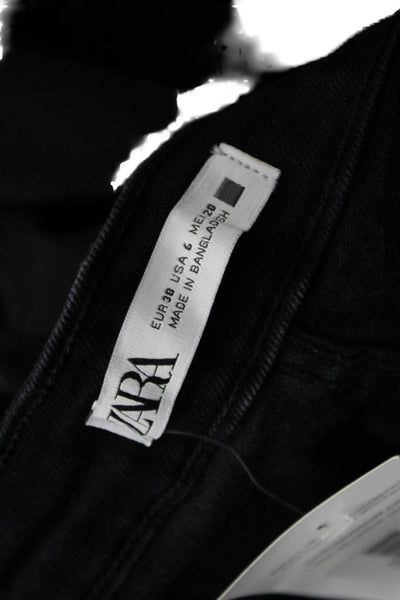 Zara Women Ankle Skinny Black Cotton Elastane Jeans Size 6