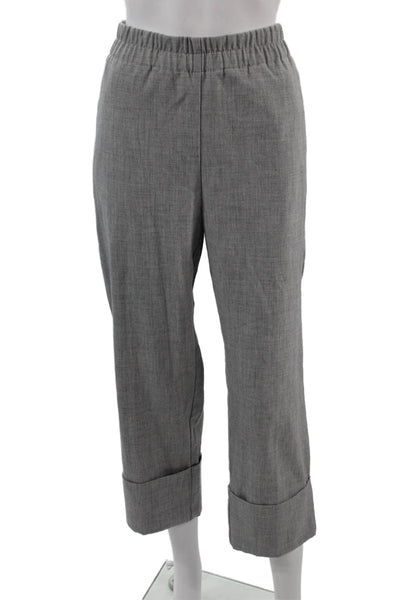 Zara Unisex Cropped Dress Pants Gray Zip Solid Size M