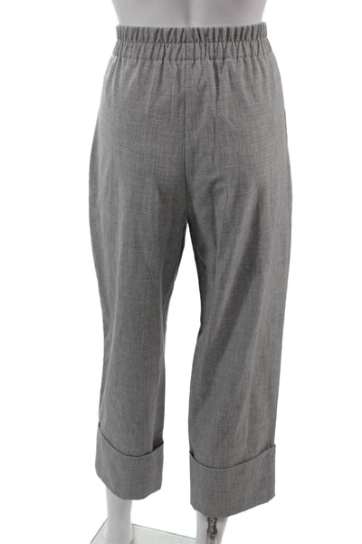 Zara Unisex Cropped Dress Pants Gray Zip Solid Size M