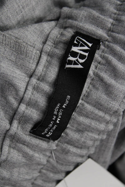 Zara Unisex Cropped Dress Pants Gray Zip Solid Size M