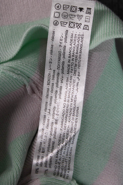 Zara Women Cropped Striped Tank Green Size S