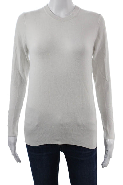 Zara Unisex White Crew Neck Pullover Sweater Long Sleeve Size M