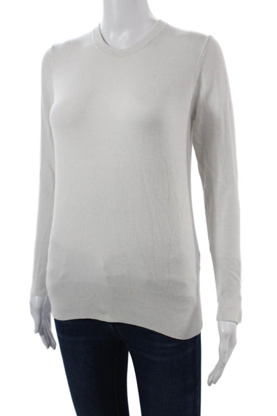 Zara Unisex White Crew Neck Pullover Sweater Long Sleeve Size M
