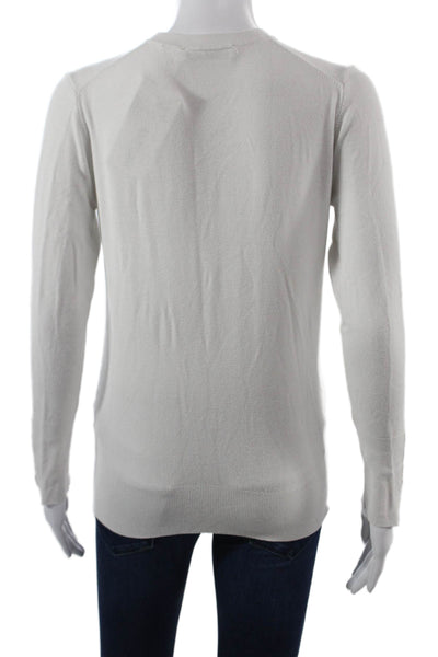 Zara Unisex White Crew Neck Pullover Sweater Long Sleeve Size M