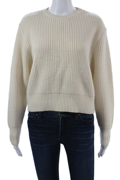 Zara Unisex Pullover Sweater Beige Crew Neck Long Sleeve Size S