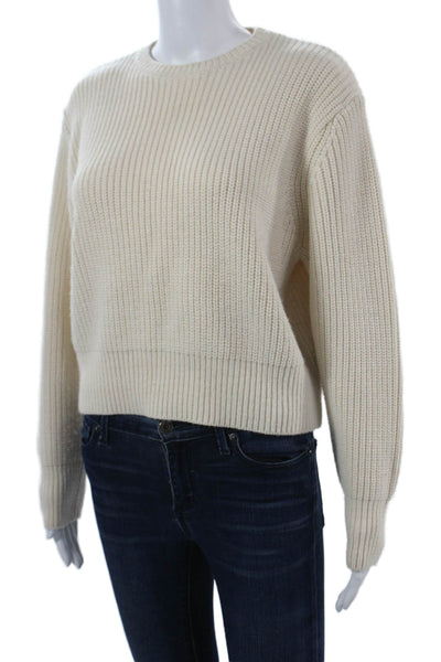 Zara Unisex Pullover Sweater Beige Crew Neck Long Sleeve Size S