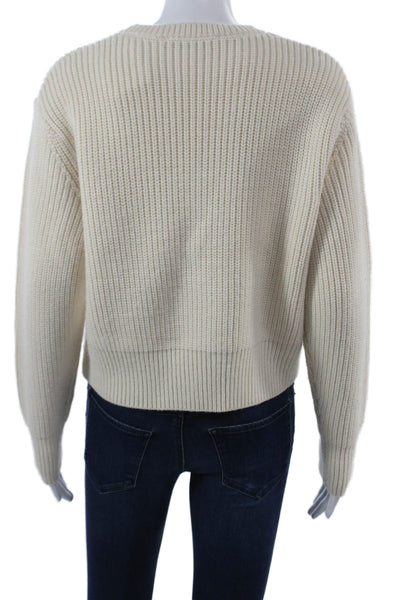 Zara Unisex Pullover Sweater Beige Crew Neck Long Sleeve Size S