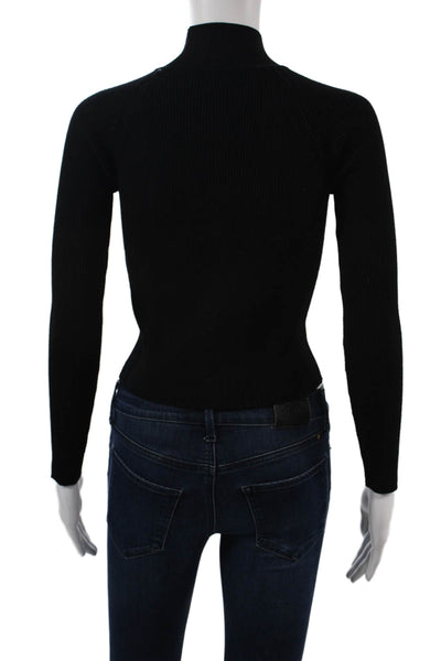 Zara Unisex Black Mock Neck Pullover Viscose Nylon Long Sleeve Size S