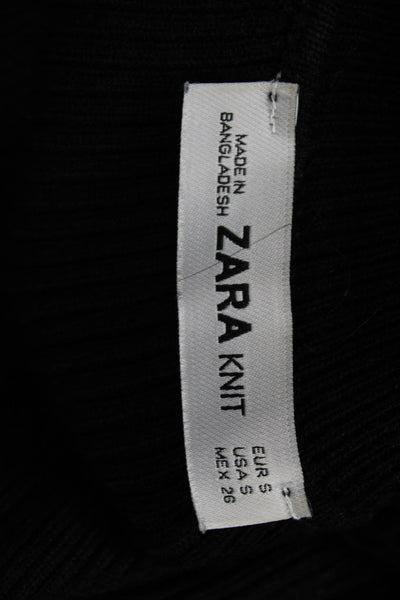 Zara Unisex Black Mock Neck Pullover Viscose Nylon Long Sleeve Size S