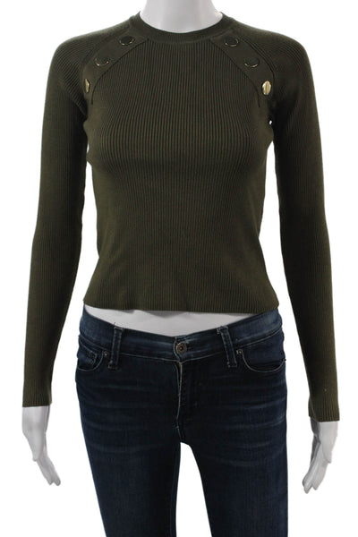 Zara Unisex Green Pullover Crew Neck Long Sleeve Viscose Blend Size S