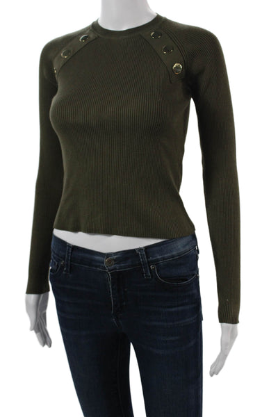 Zara Unisex Green Pullover Crew Neck Long Sleeve Viscose Blend Size S