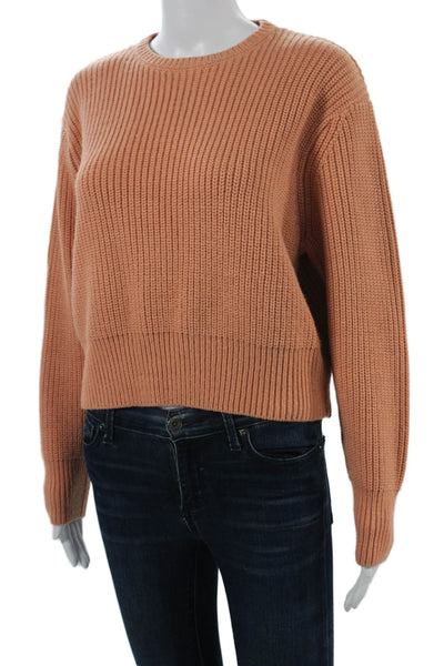 Zara Unisex Classic Pullover Sweater Brown Crew Neck Acrylic Size S