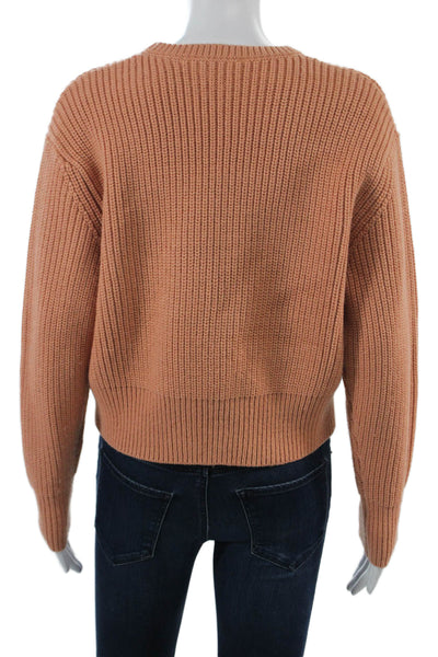 Zara Unisex Classic Pullover Sweater Brown Crew Neck Acrylic Size S