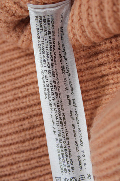 Zara Unisex Classic Pullover Sweater Brown Crew Neck Acrylic Size S